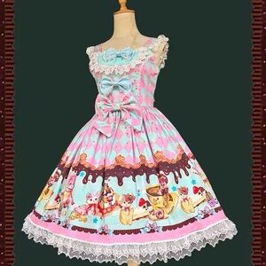 Infanta cream cat kitten sweet Lolita dress